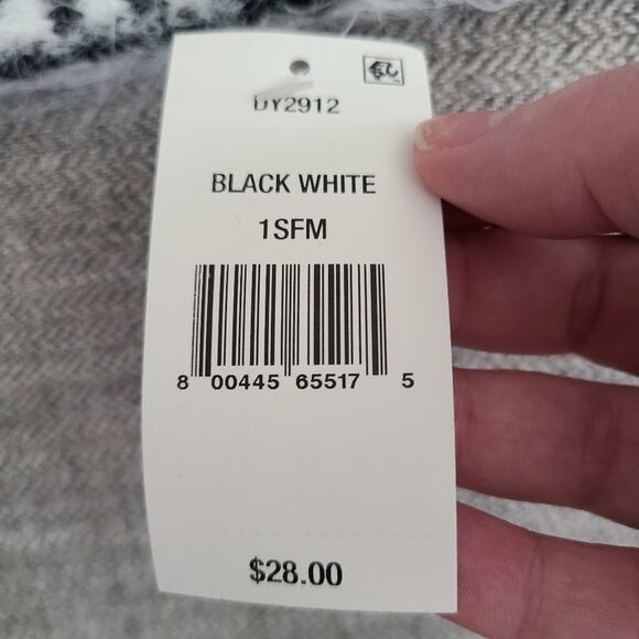 DKNY fuzzy animal print twist headband black and white - Picture 6 of 9